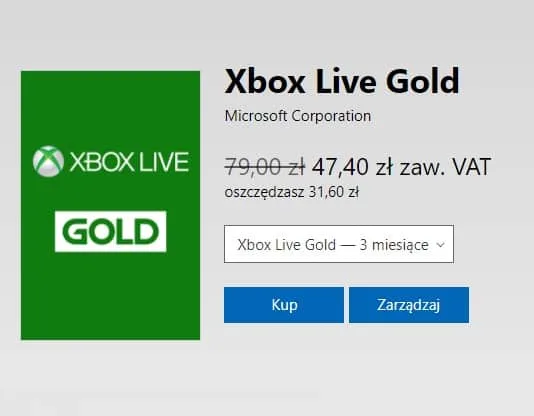 Tani Xbox Live Gold