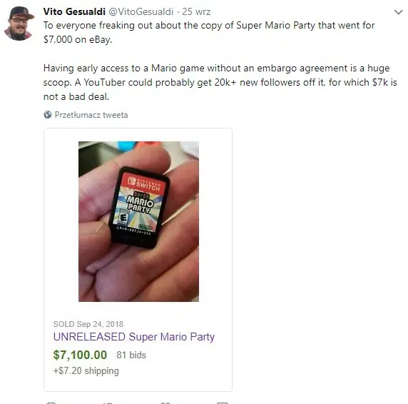 Super Mario Party - fan kupił grę na Switcha za $7100, by zagrać wcześniej 3 Czy warto wydać 7100 dolarów na grę?