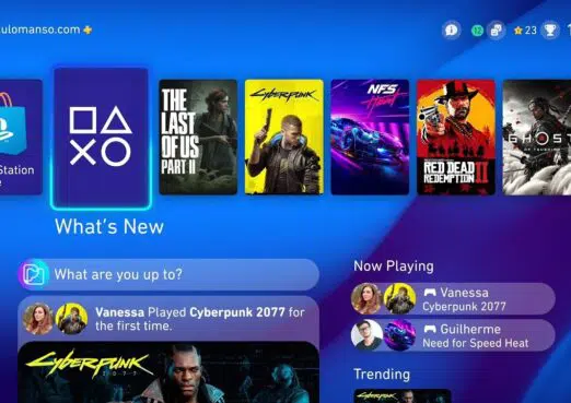 Ps5 interface konsoli - propozycja przygotowana przez fana