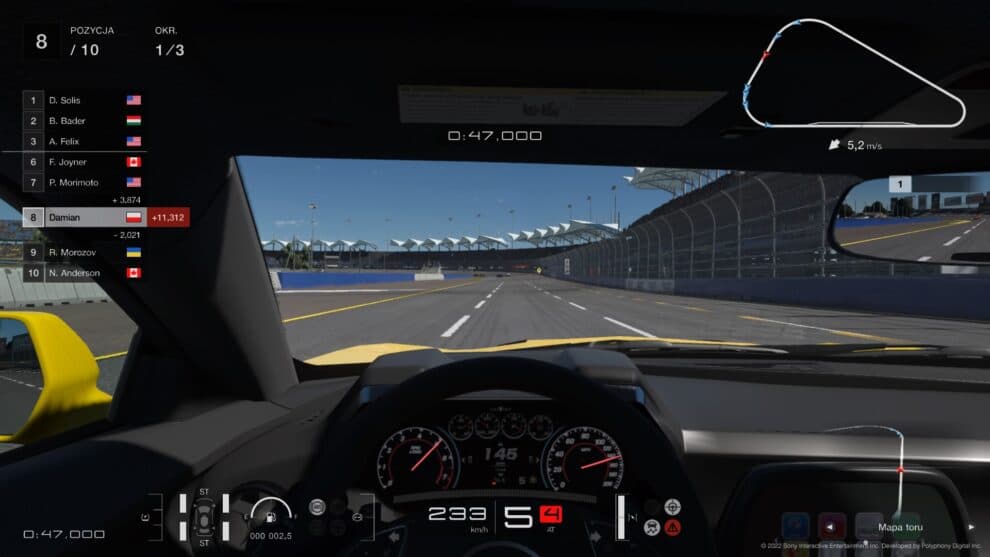 Gran Turismo 7 widok za kierownicy