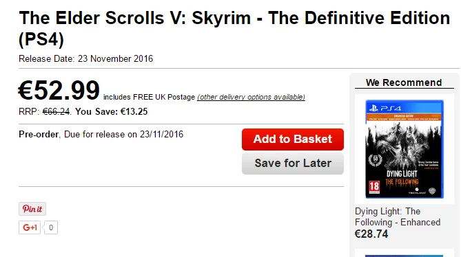 Skyrim remaster
