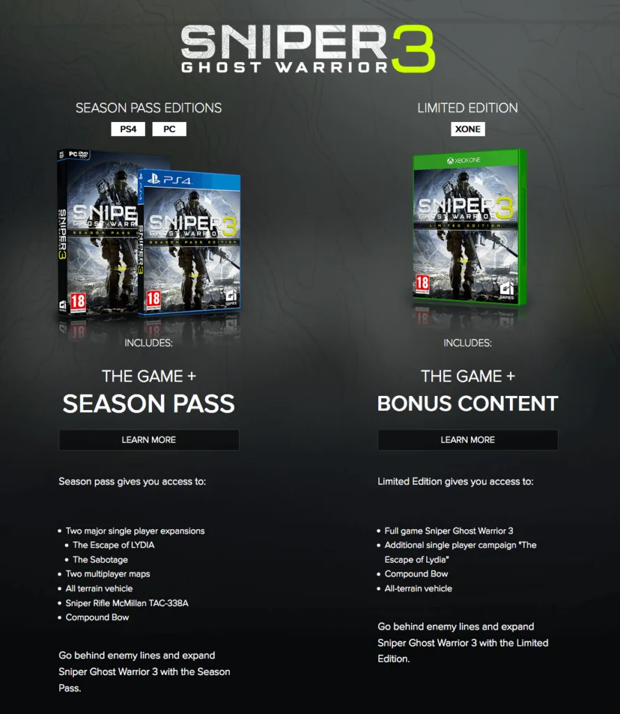 Sniper Ghost Warrior 3 bez darmowej przepustki sezonowej dla posiadaczy Xbox One 3 Sniper Ghost Warrior 3